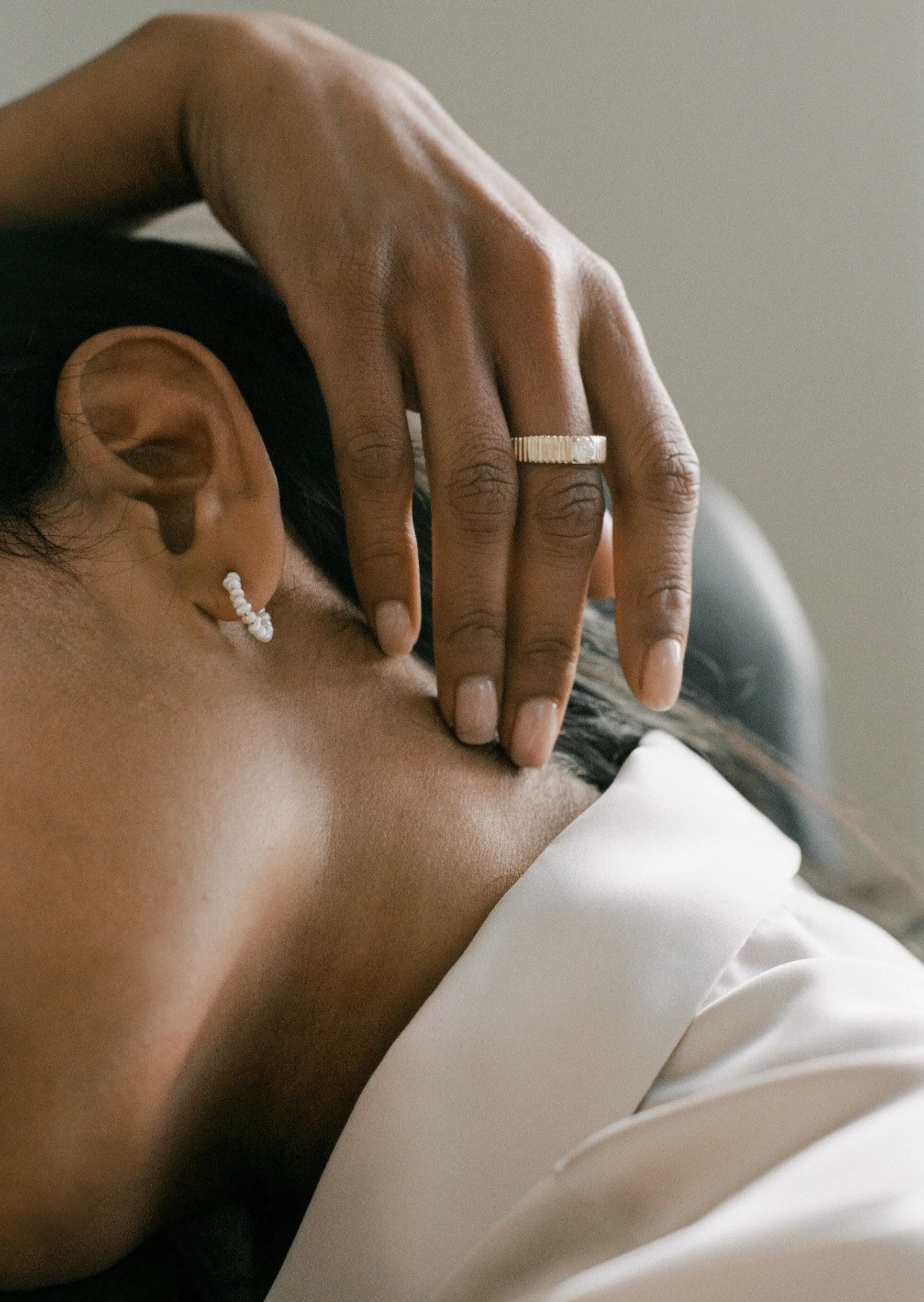 Biwa Pearl Hoop Earrings