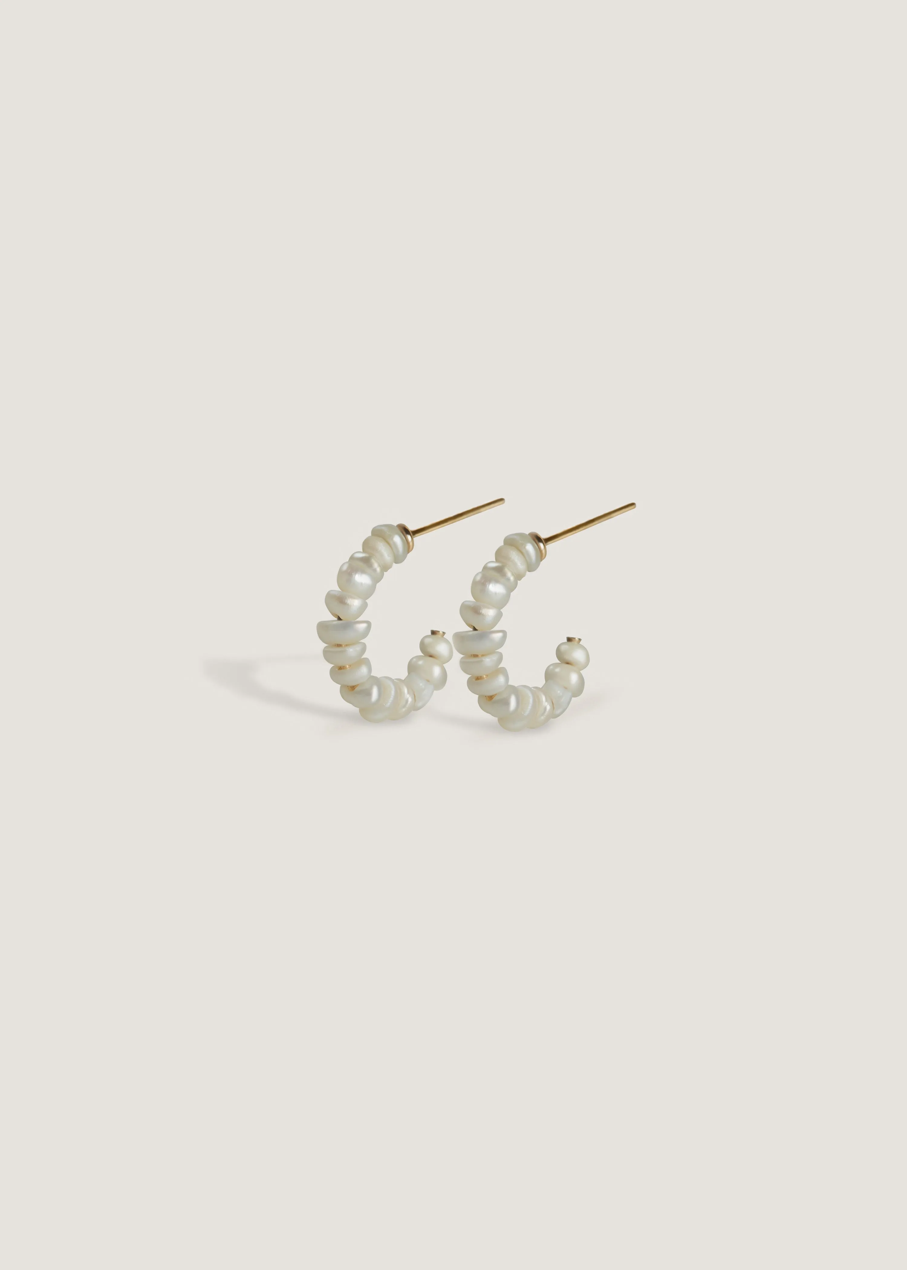 Biwa Pearl Hoop Earrings