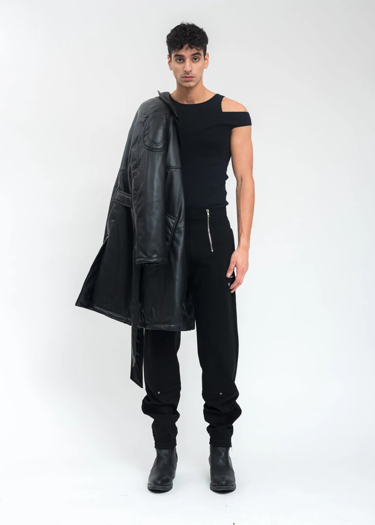 Black Jogging Trousers With Double Zips