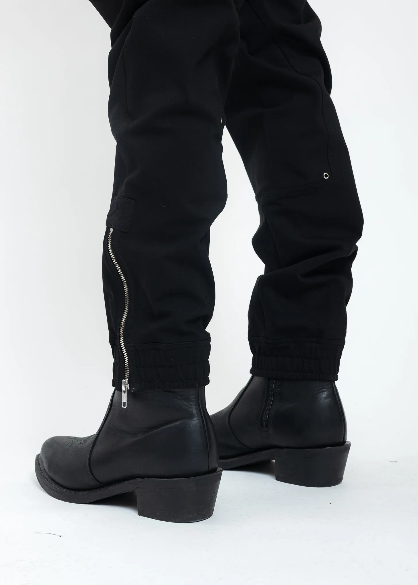 Black Jogging Trousers With Double Zips