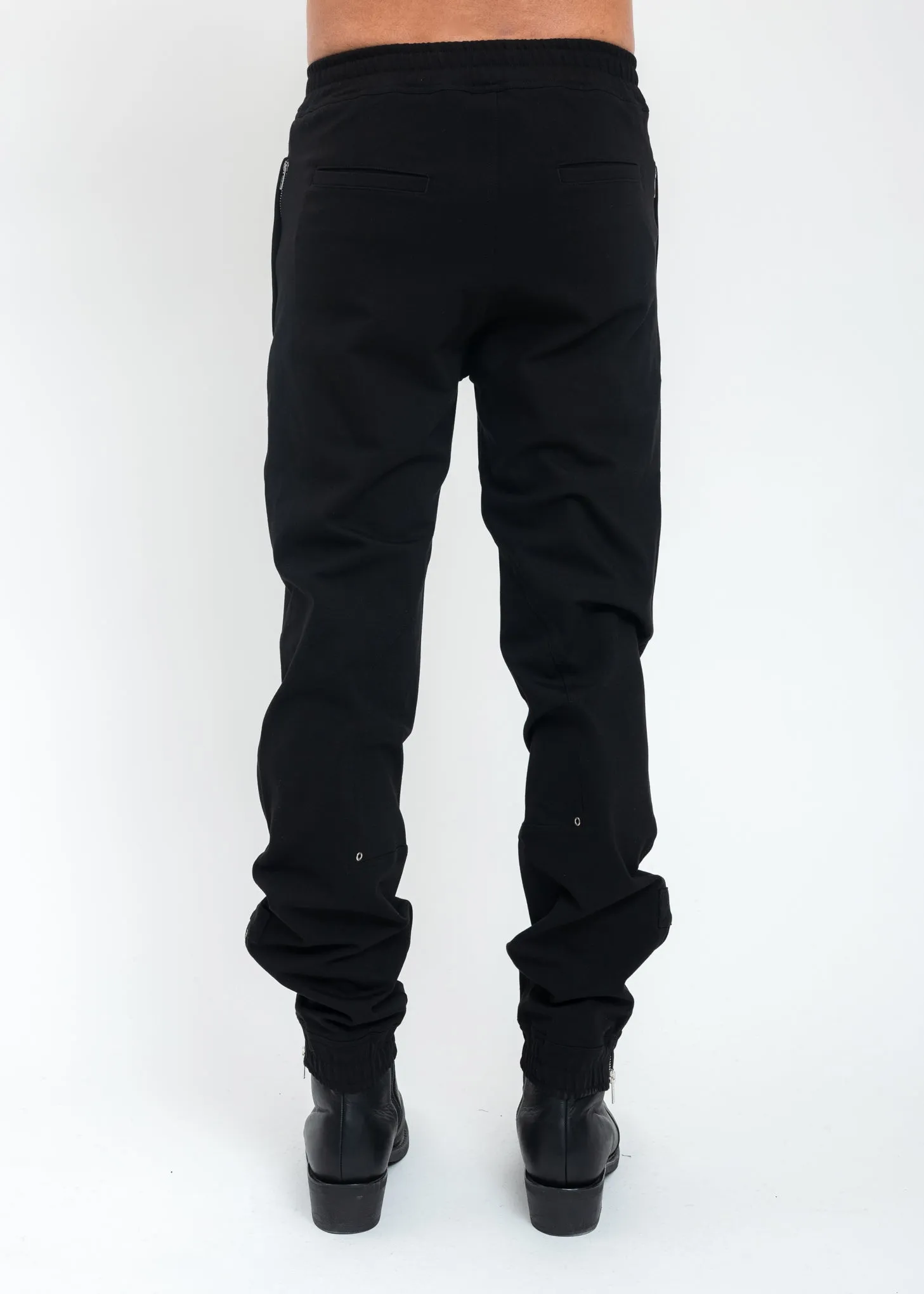 Black Jogging Trousers With Double Zips