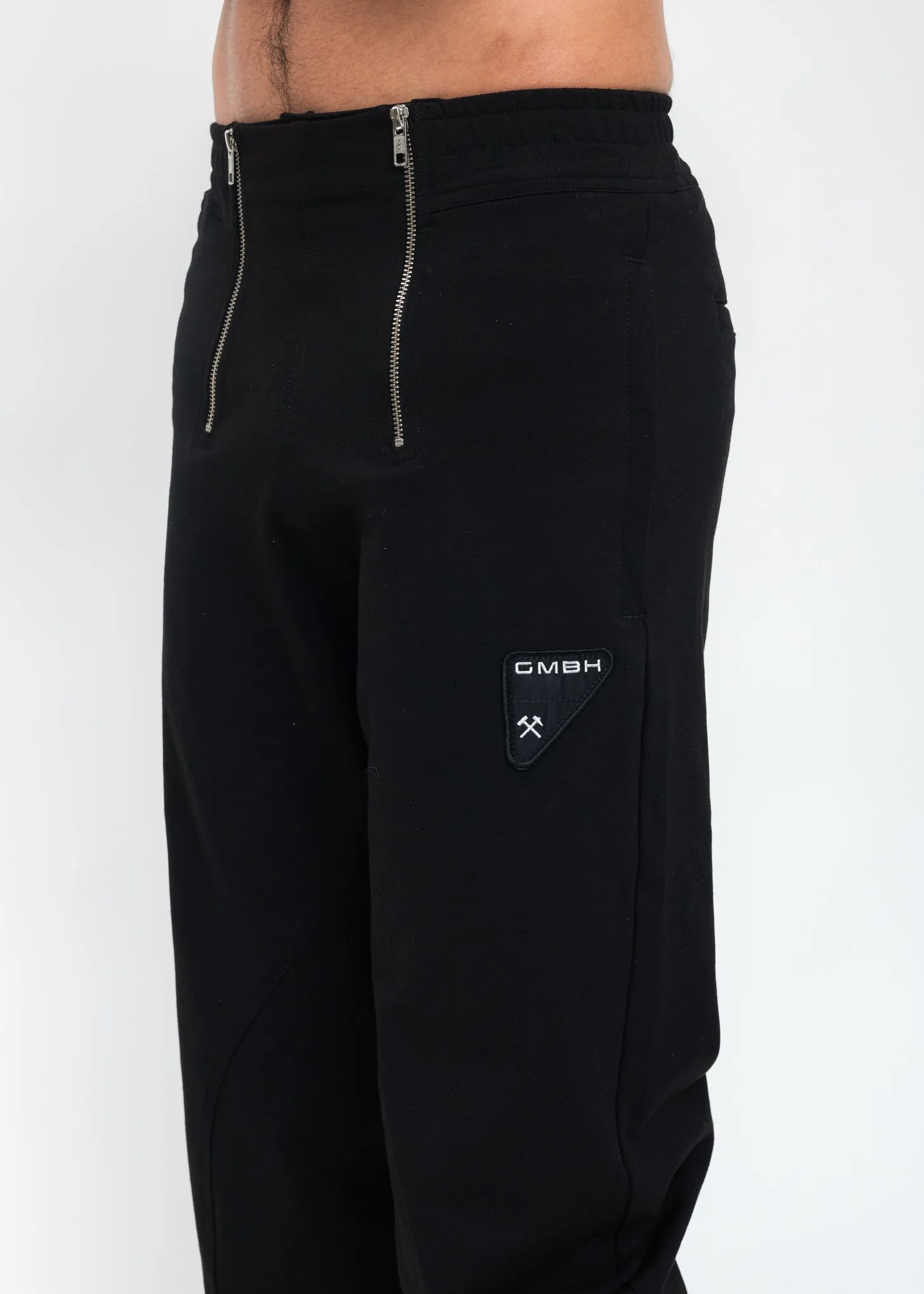 Black Jogging Trousers With Double Zips