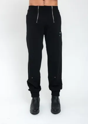 Black Jogging Trousers With Double Zips