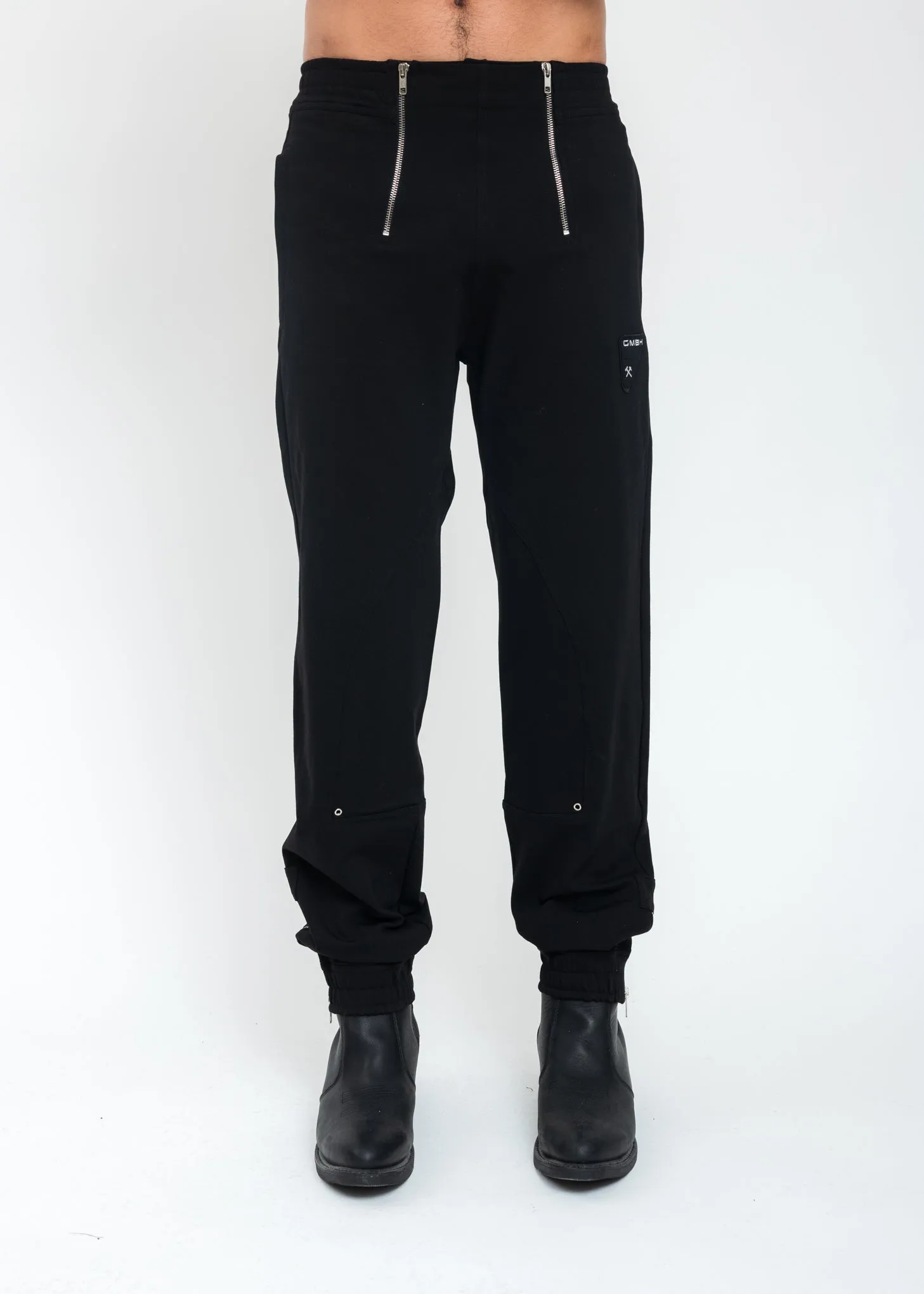 Black Jogging Trousers With Double Zips