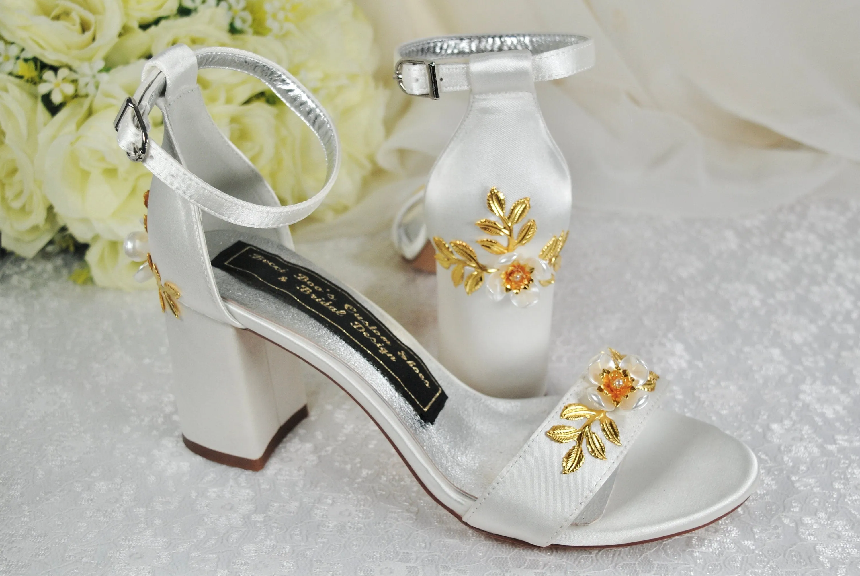 Block Heel with Floral Detail