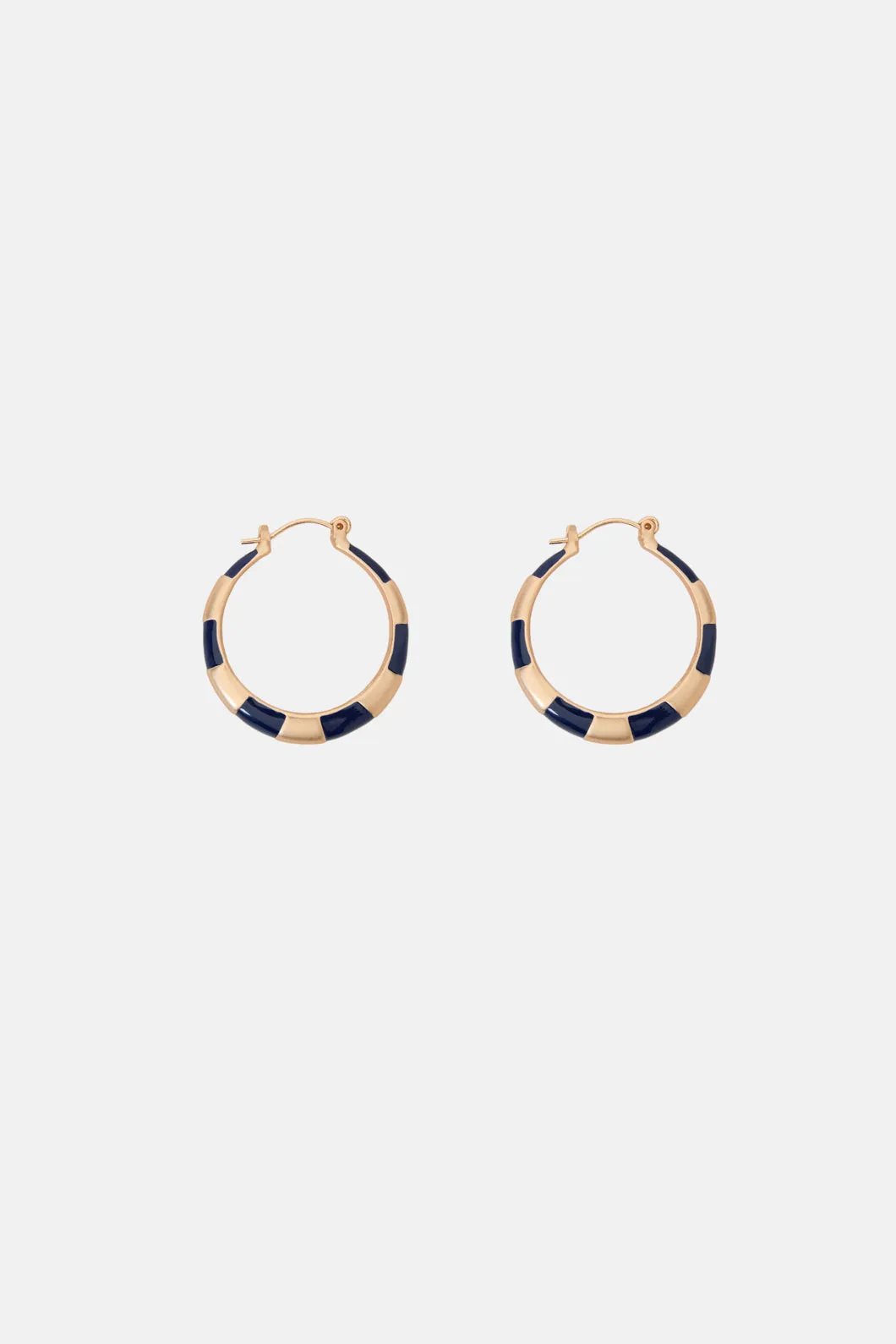 Blue Stripe Hoop Earring