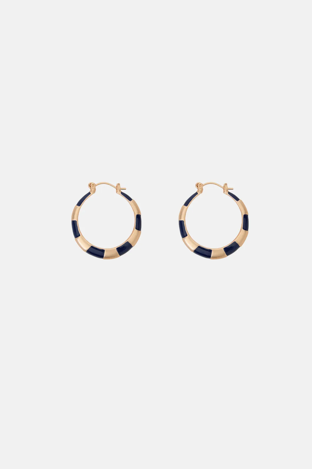 Blue Stripe Hoop Earring