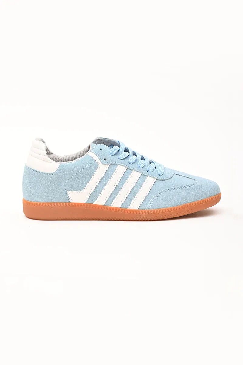 Blue Textured Sneakers