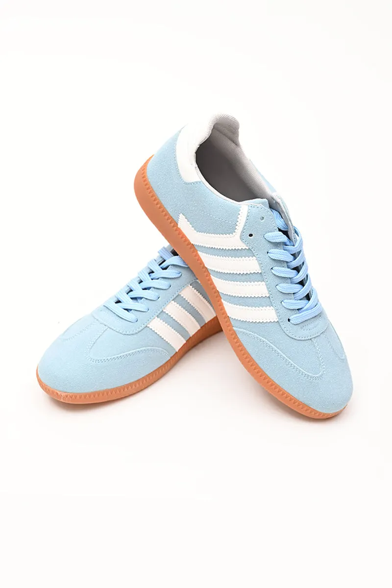Blue Textured Sneakers