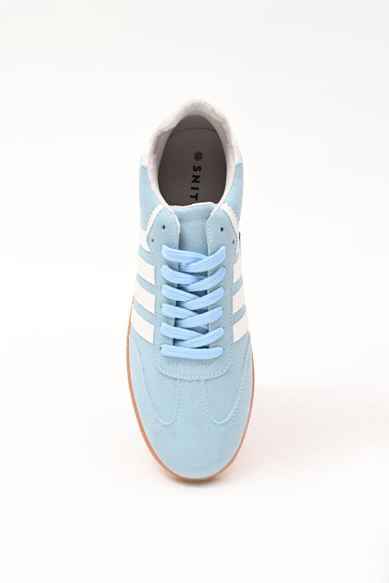 Blue Textured Sneakers