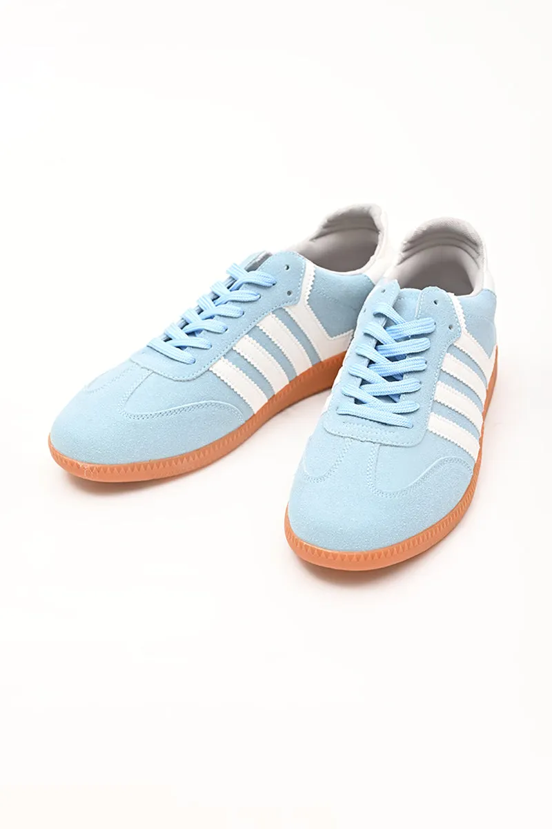 Blue Textured Sneakers