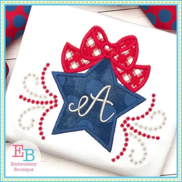 Bow on Star Applique