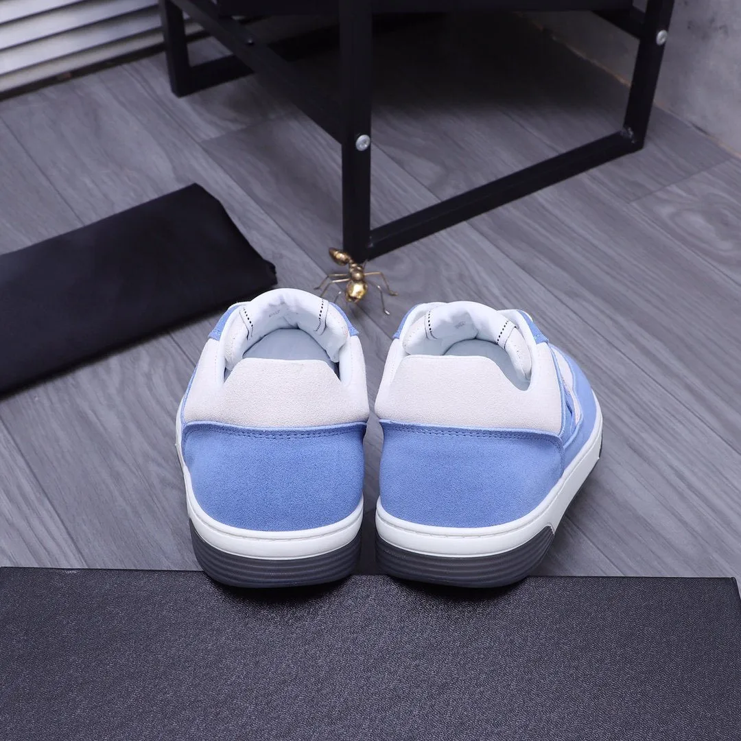CC BLUE WHITE SUEDE LOW TOP SNEAKERS