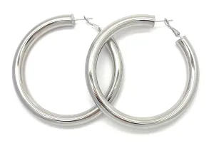 Chunky Hoop 7 cm - Silver