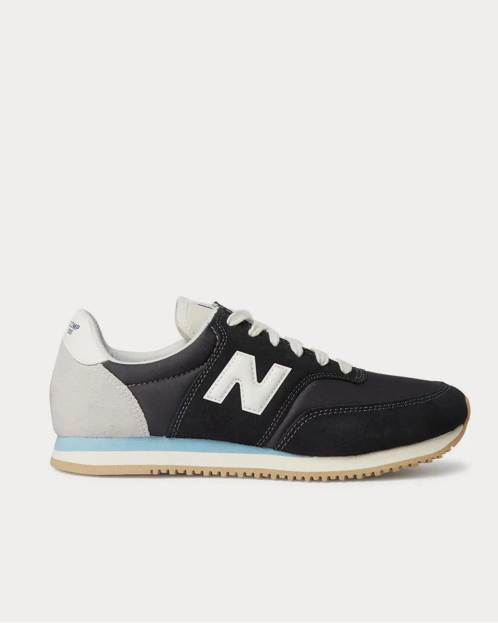 Comp 100 Leather and Suede-Trimmed Shell  Black low top sneakers