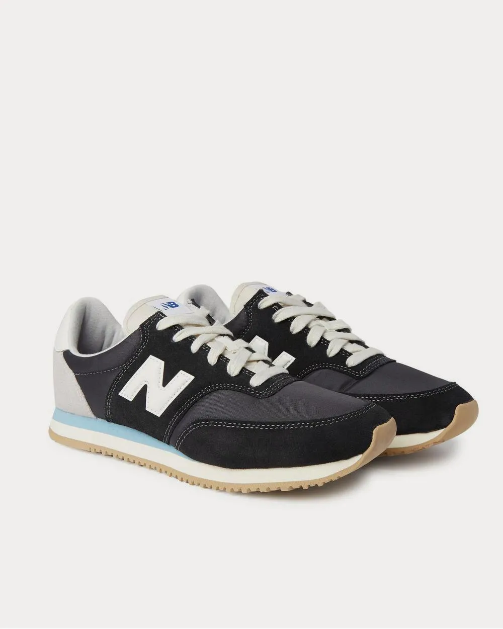 Comp 100 Leather and Suede-Trimmed Shell  Black low top sneakers