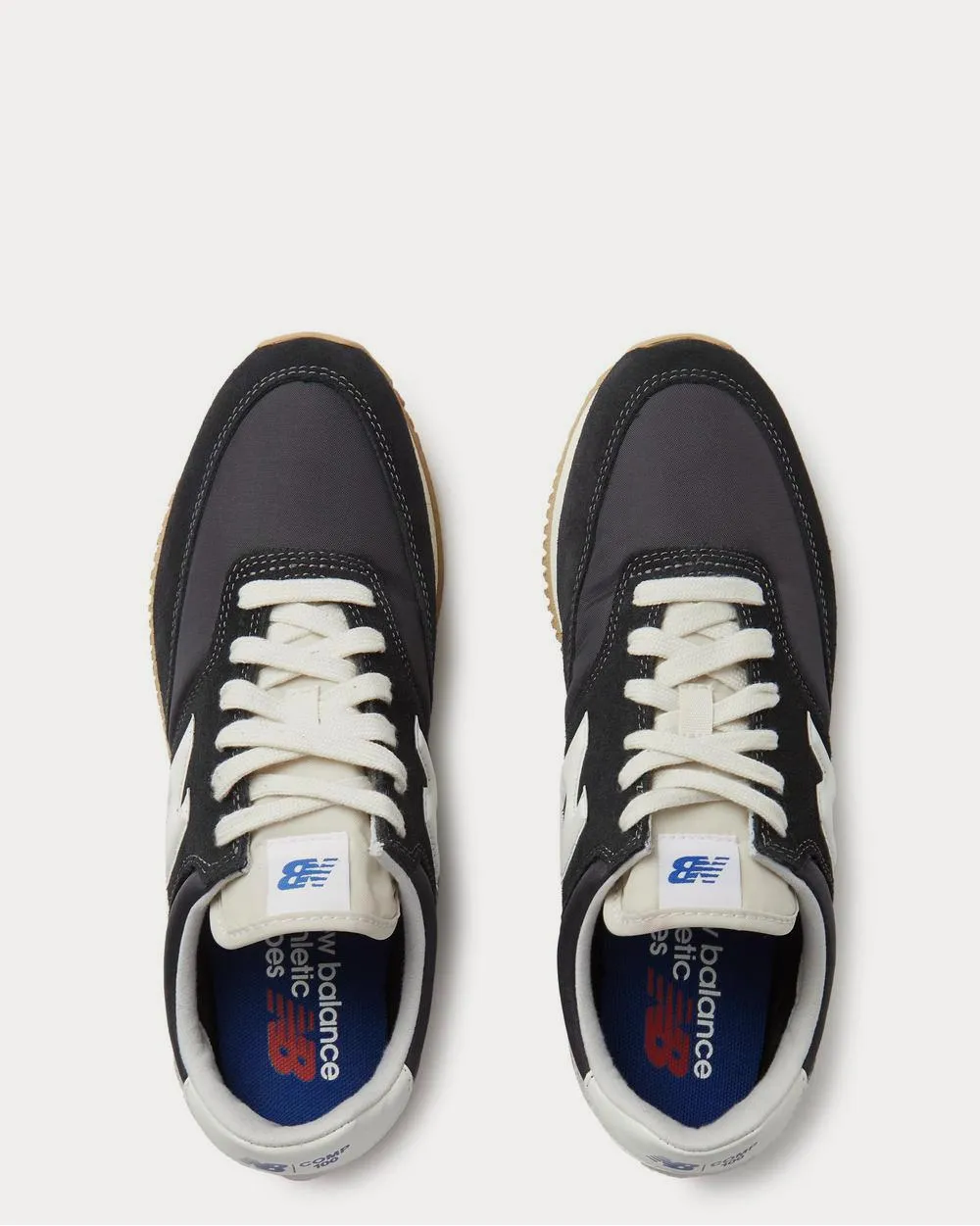 Comp 100 Leather and Suede-Trimmed Shell  Black low top sneakers