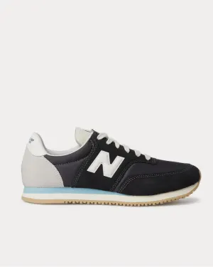 Comp 100 Leather and Suede-Trimmed Shell  Black low top sneakers