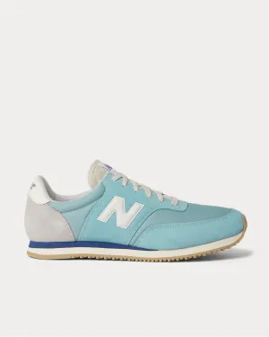 Comp 100 Leather and Suede-Trimmed Shell  Light blue low top sneakers