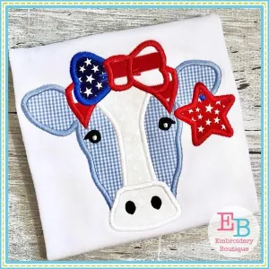 Cow Bow Star Applique