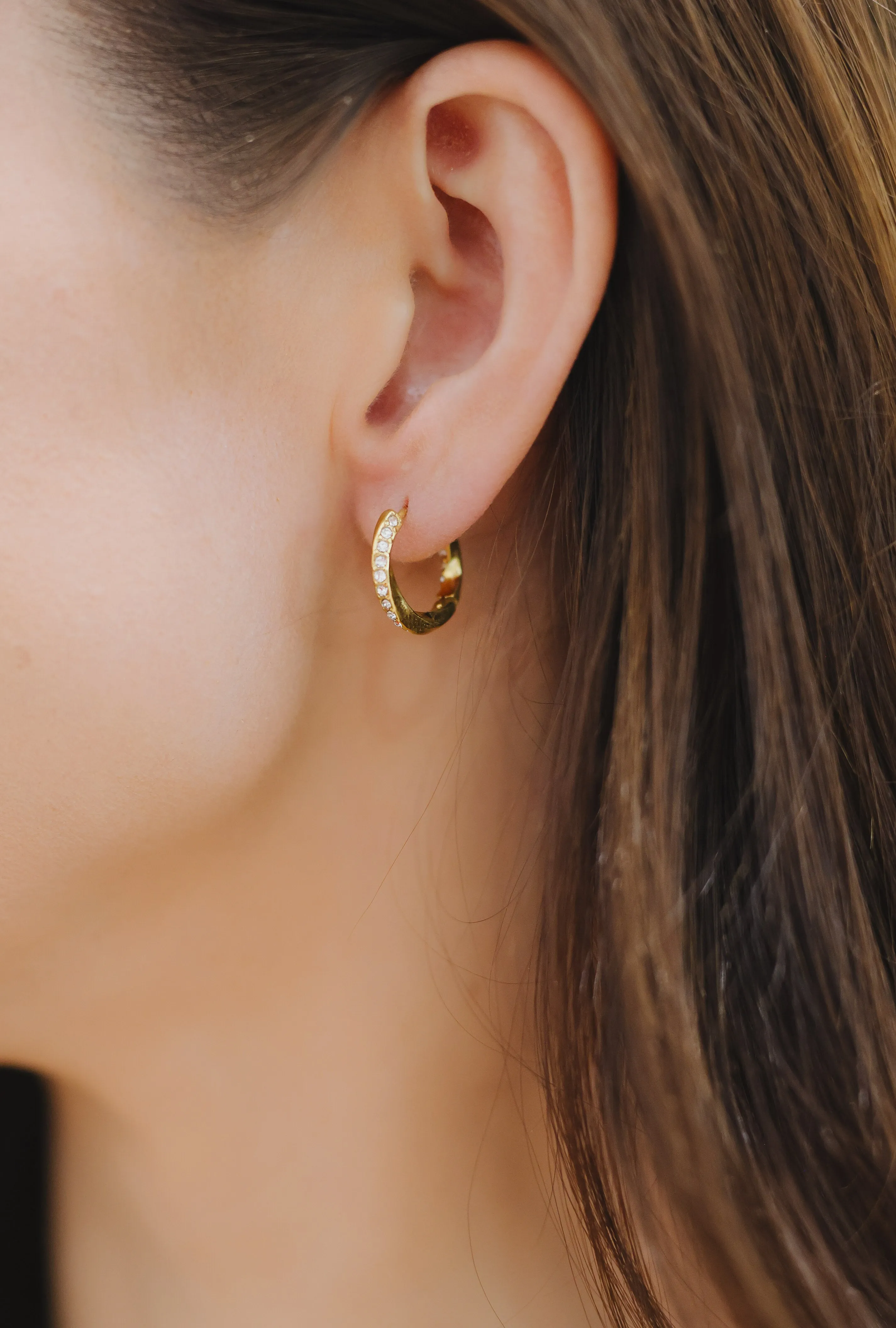Diamond Wavy Hoops