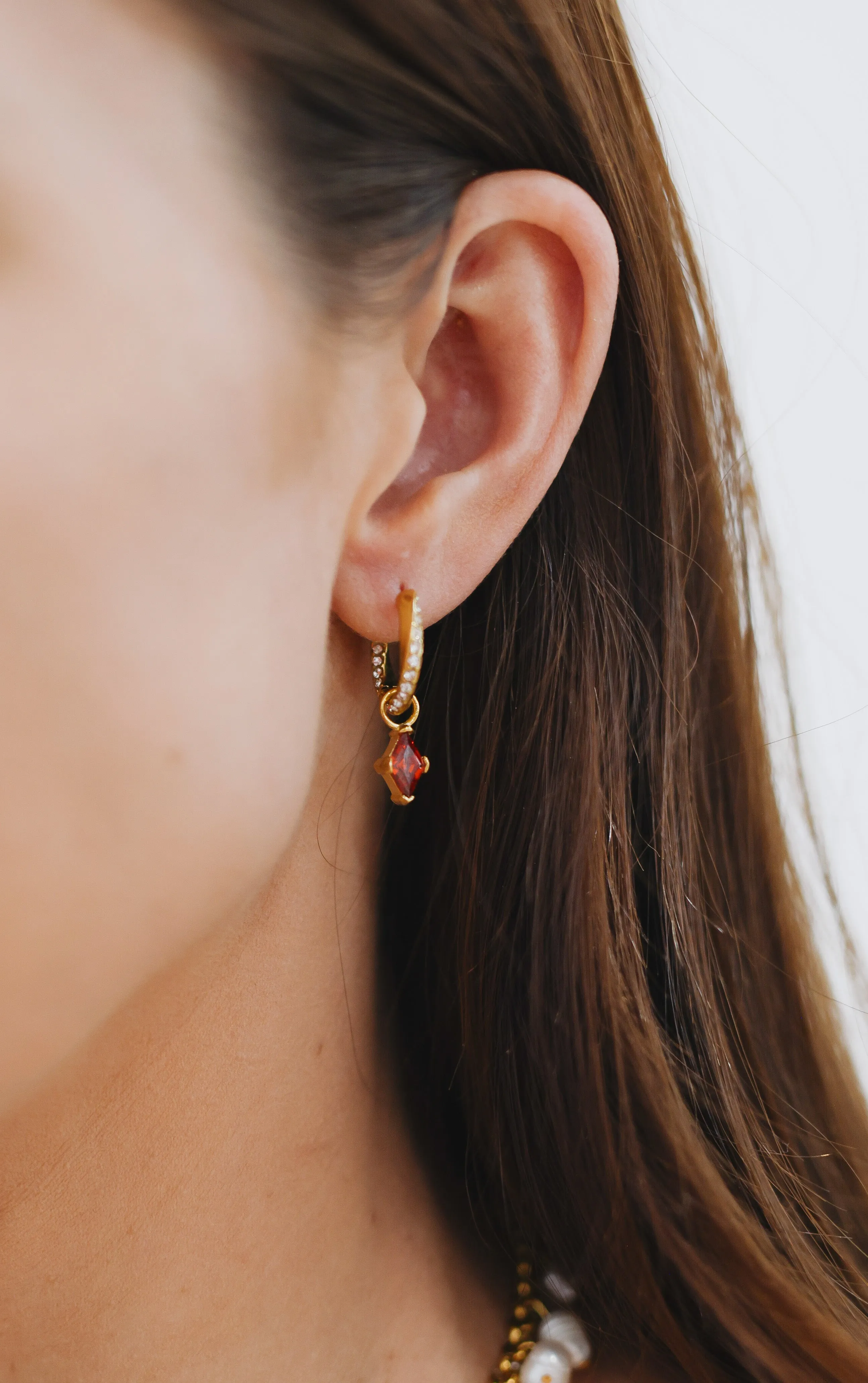 Diamond Wavy Hoops