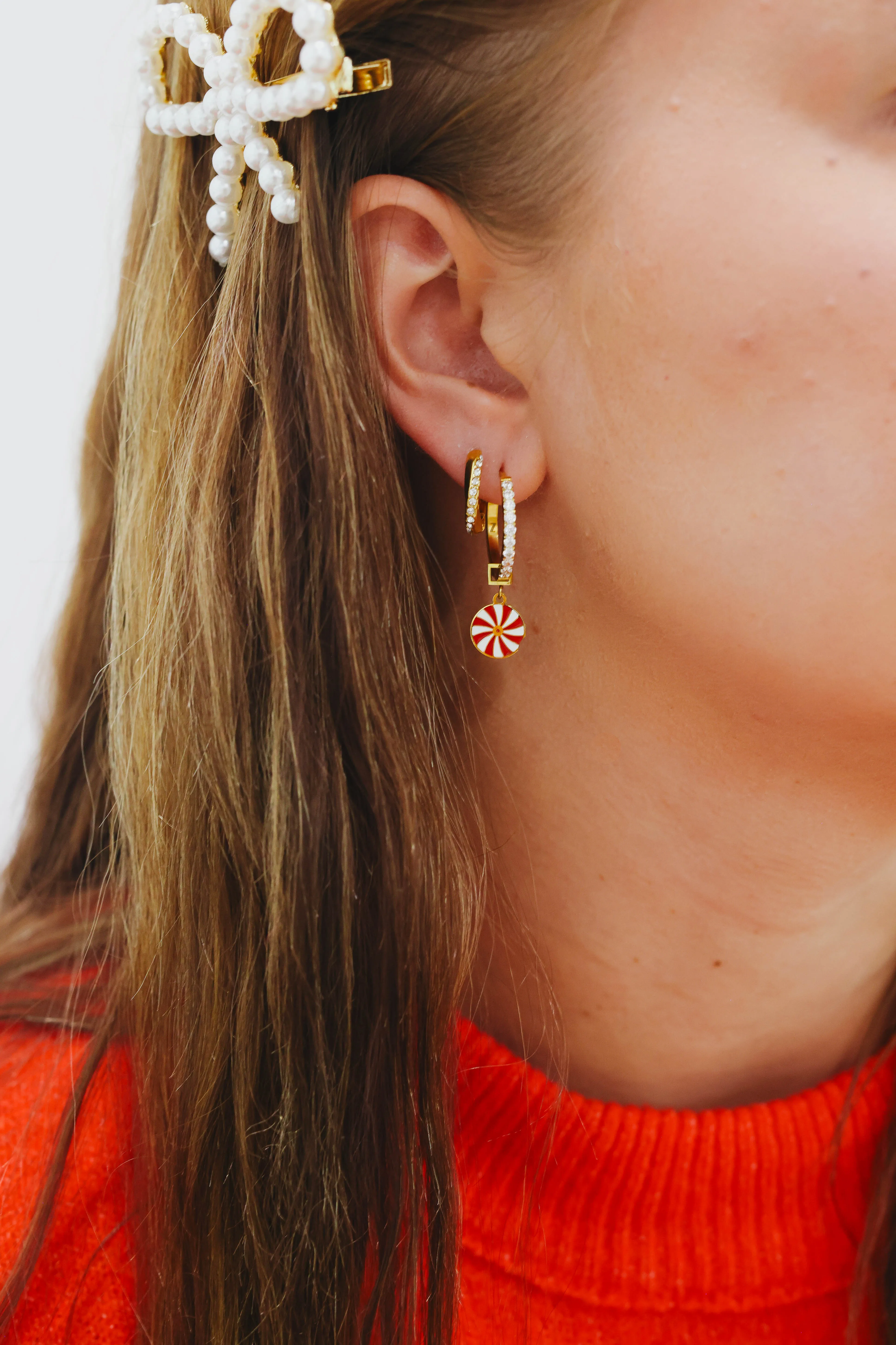 Diamond Wavy Hoops