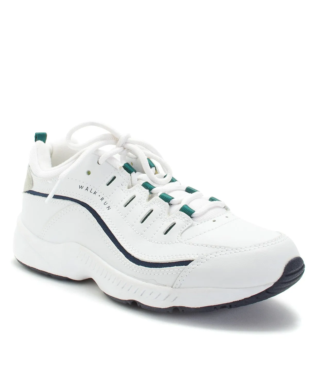 Easy Spirit Women's Romy Walking Shoes White/Navy Leather