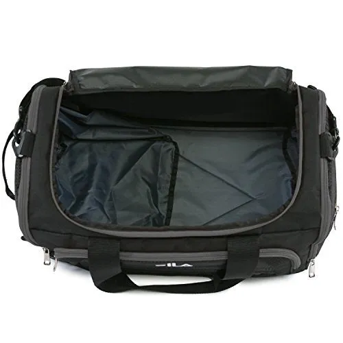 Fila Cypress Small Sport Duffel Bag, Black/Grey, One Size