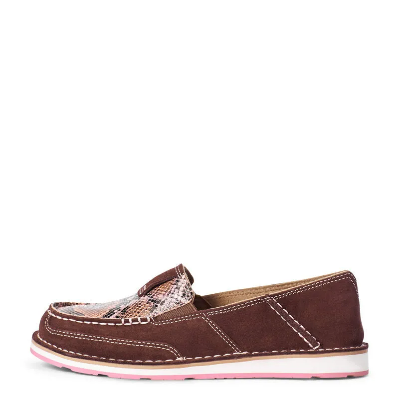 Final Sale ✨Ariat Cruiser Coffee Bean Suede Chocolate Snake Print