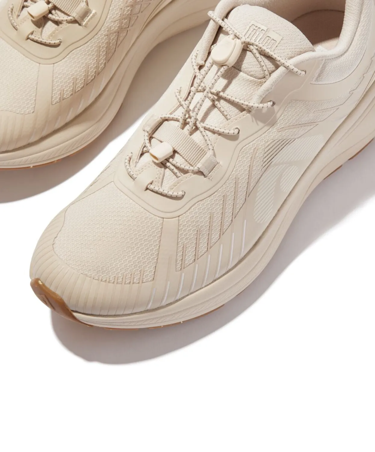 Fitflop FF Runner Water Resistant Running Sneaker Stone Beige/ Cream