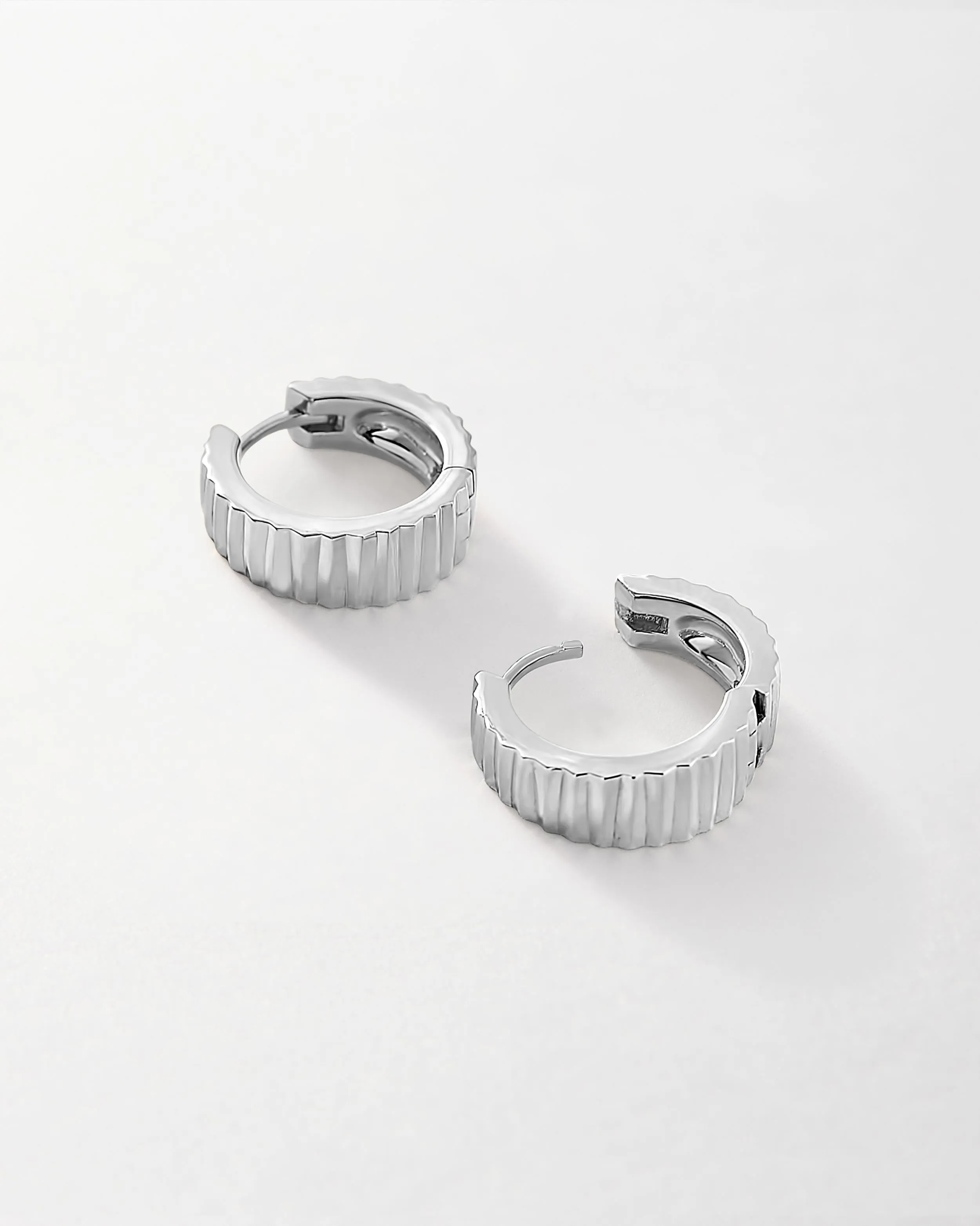 Flare Hoop Earrings - Silver