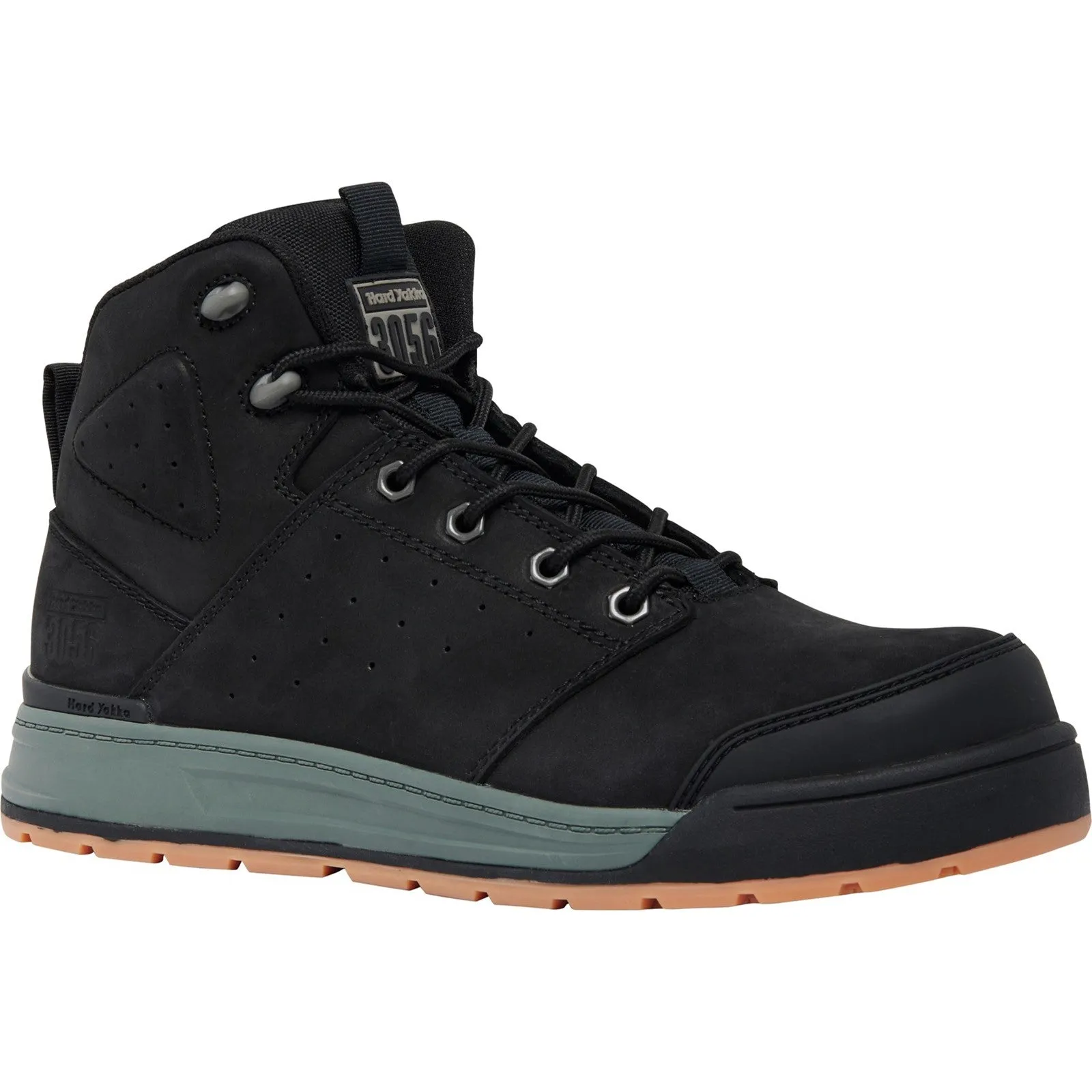 Hard Yakka Mens 3056 Zip Sided Work Boots  - Black