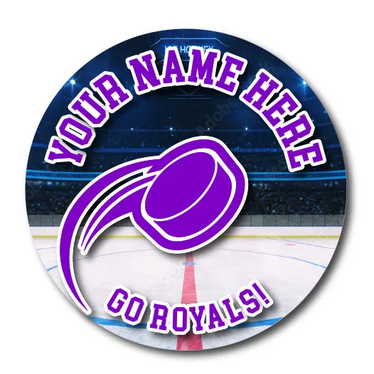 Hockey Magnet or Sticker | Custom Hockey Puck Sign for Car or Locker