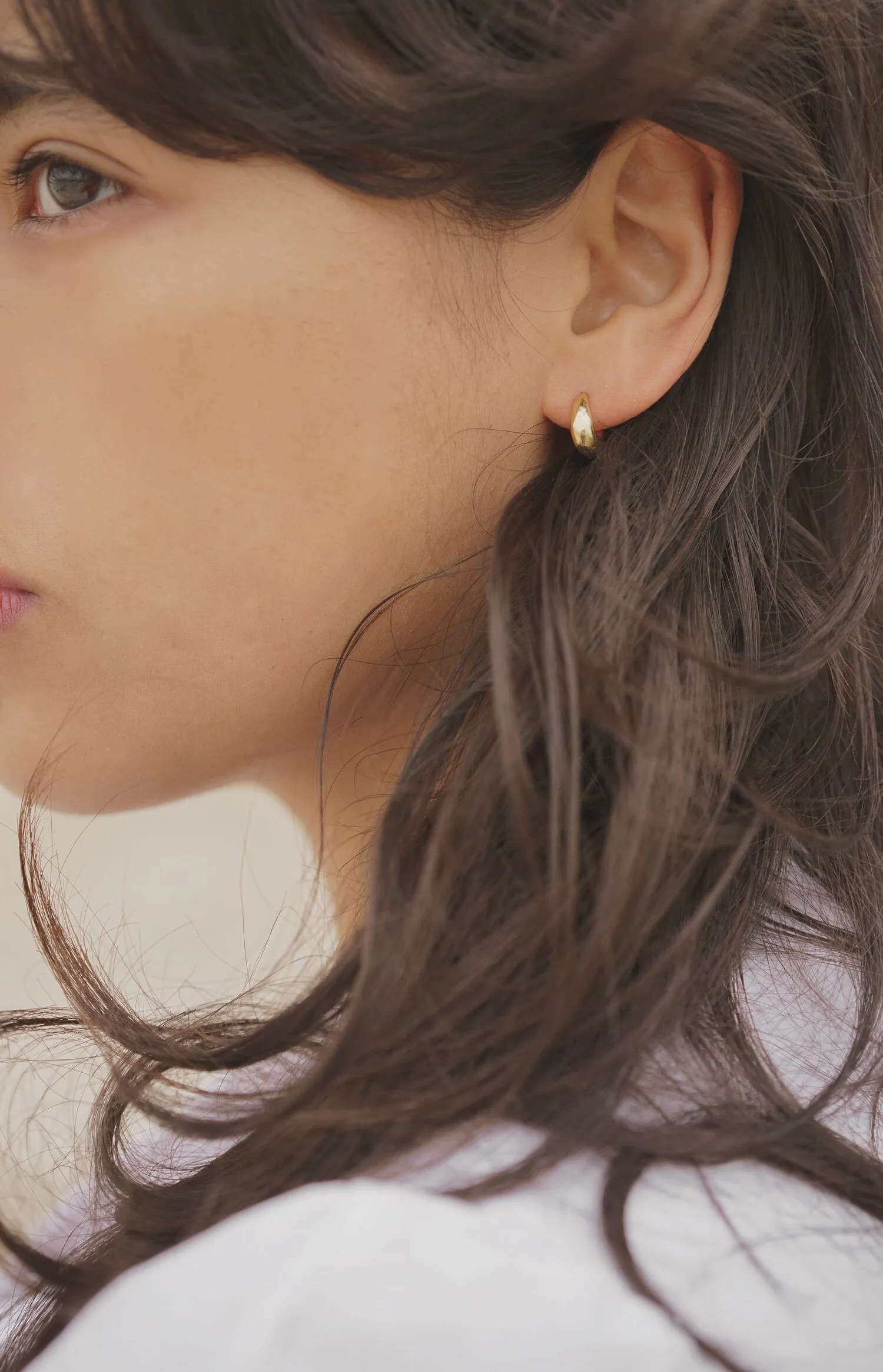 Lithic Hoops - 14K Gold