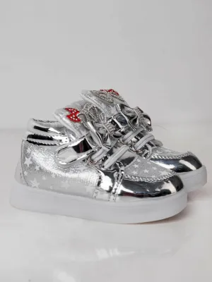 Little Feet Kenya Kids Led Light Shoe - Silver