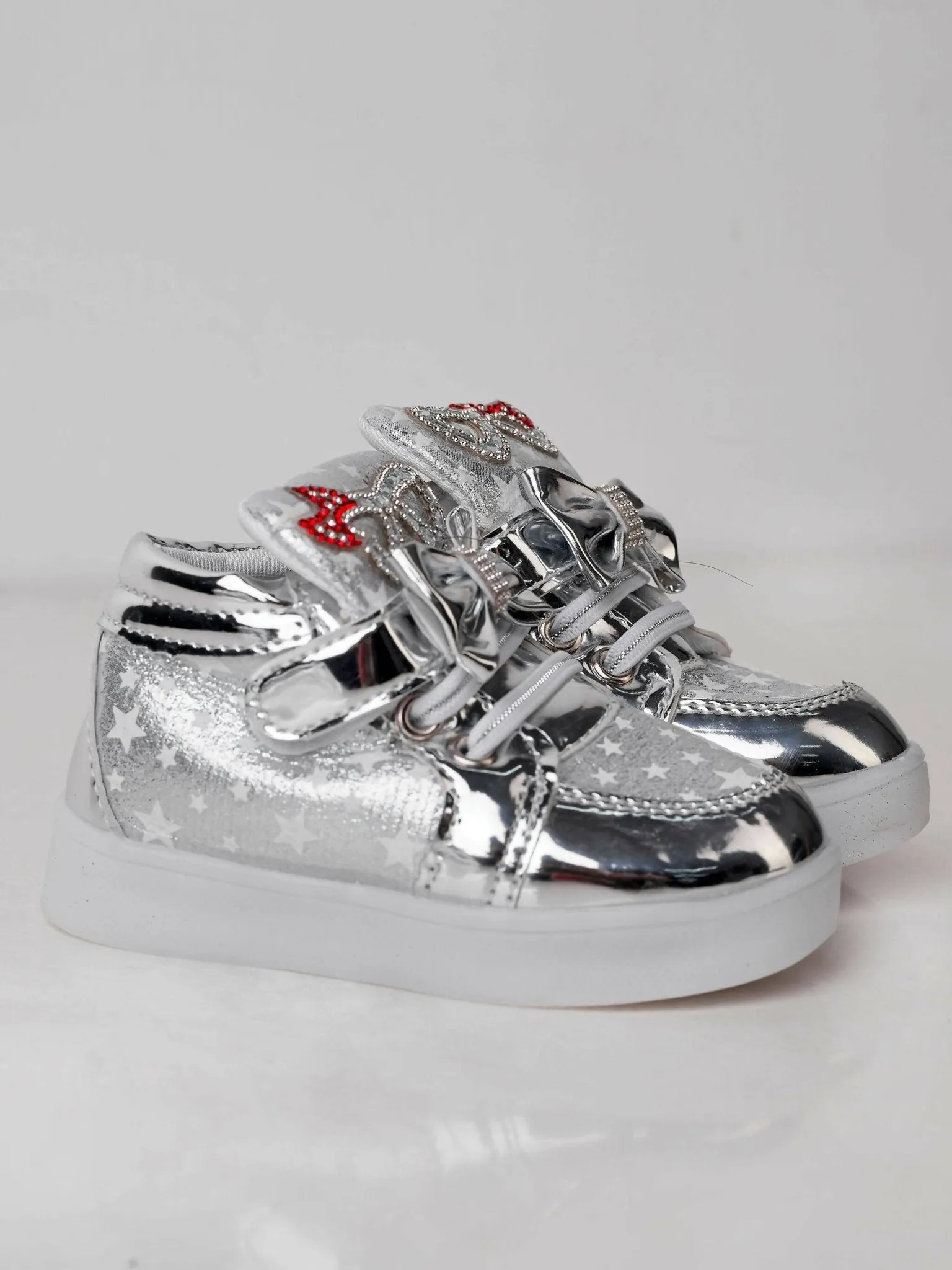 Little Feet Kenya Kids Led Light Shoe - Silver