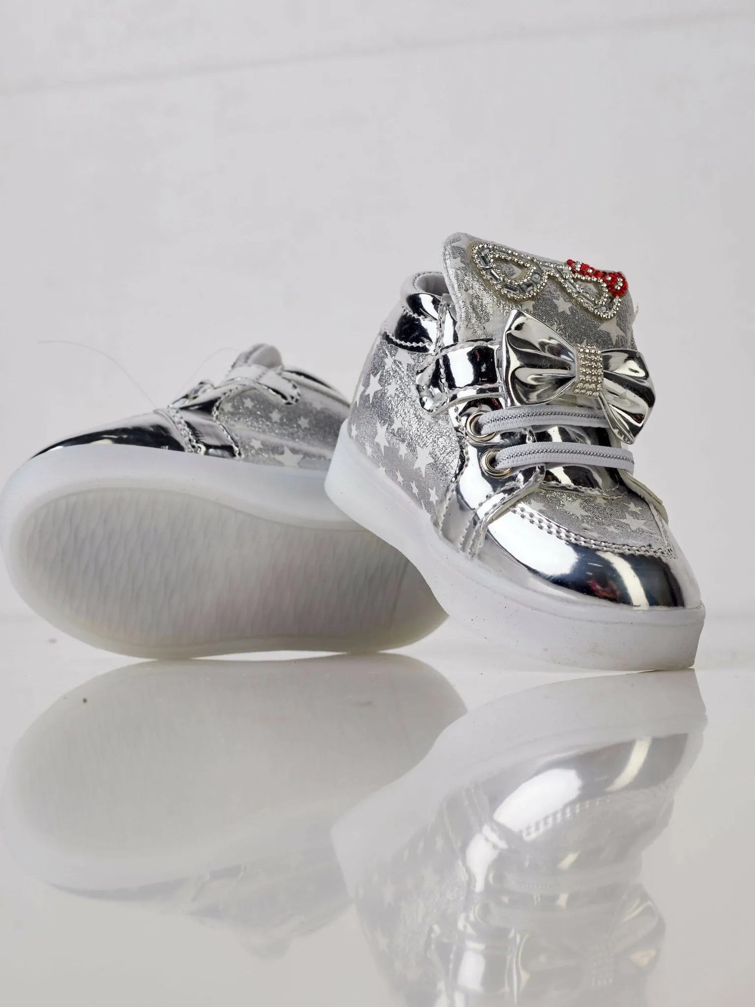 Little Feet Kenya Kids Led Light Shoe - Silver