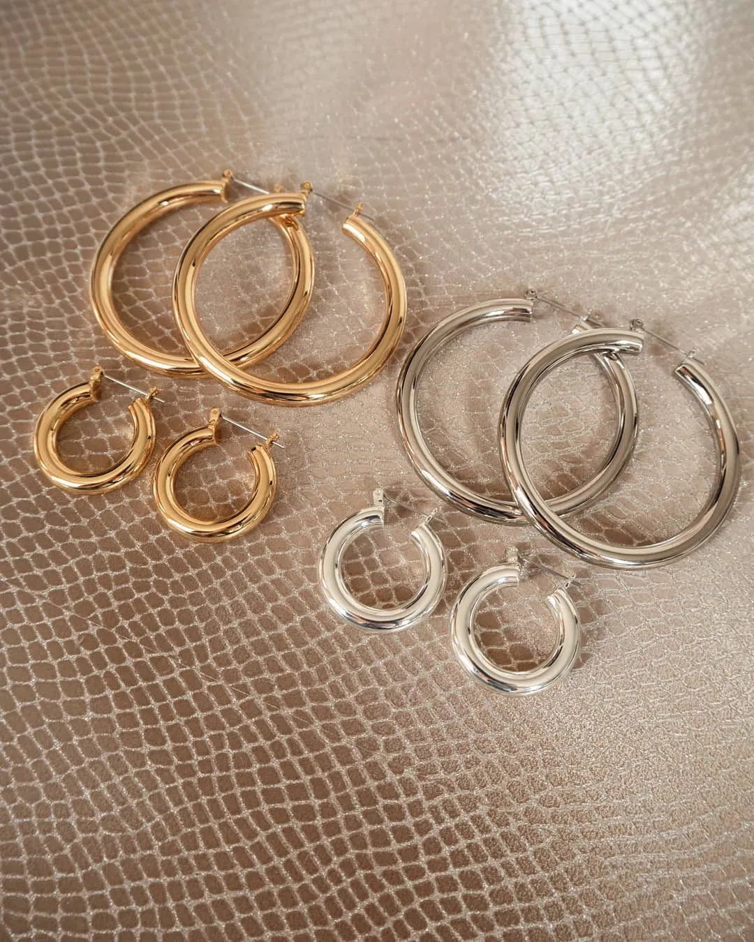 LUV AJ BABY AMALFI TUBE HOOPS IN SILVER
