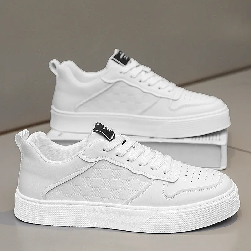 Men's Casual Plaid Sneakers - Breathable Lace-Up Fashion Flats - Trendy Shop