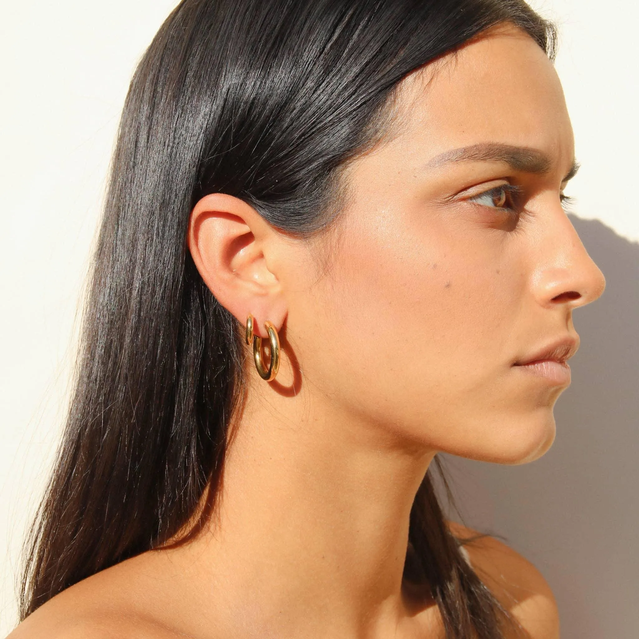 Mini Gold Tube Hoops
