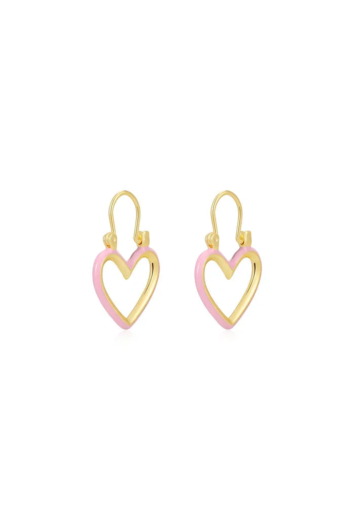 Mini Heartbreaker Hoops-Light Pink