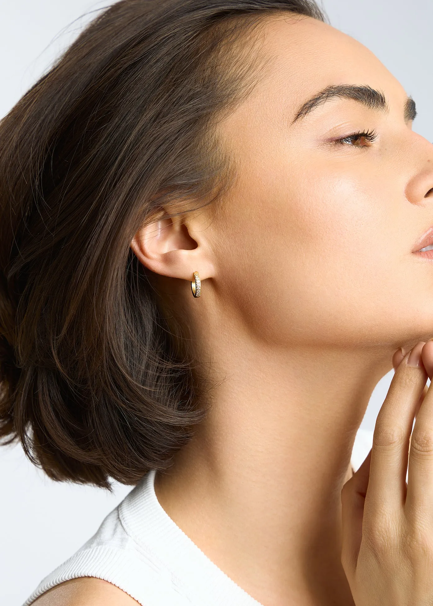 Mini Pave Hoops