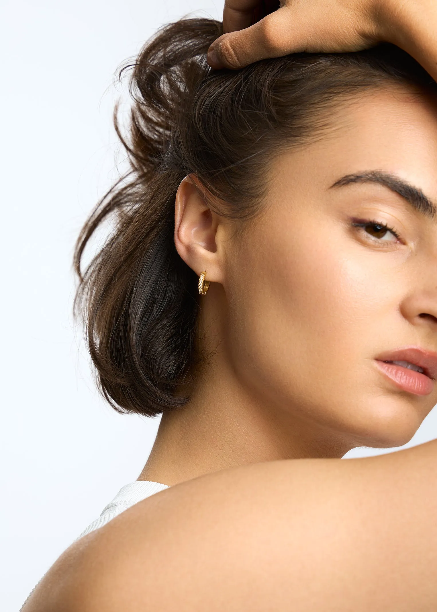 Mini Pave Hoops