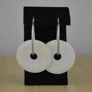 MOP Donut Earrings w/ SS Hoop