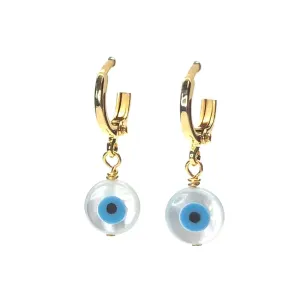 MOTHER OF PEARL EVIL EYE HUGGIE