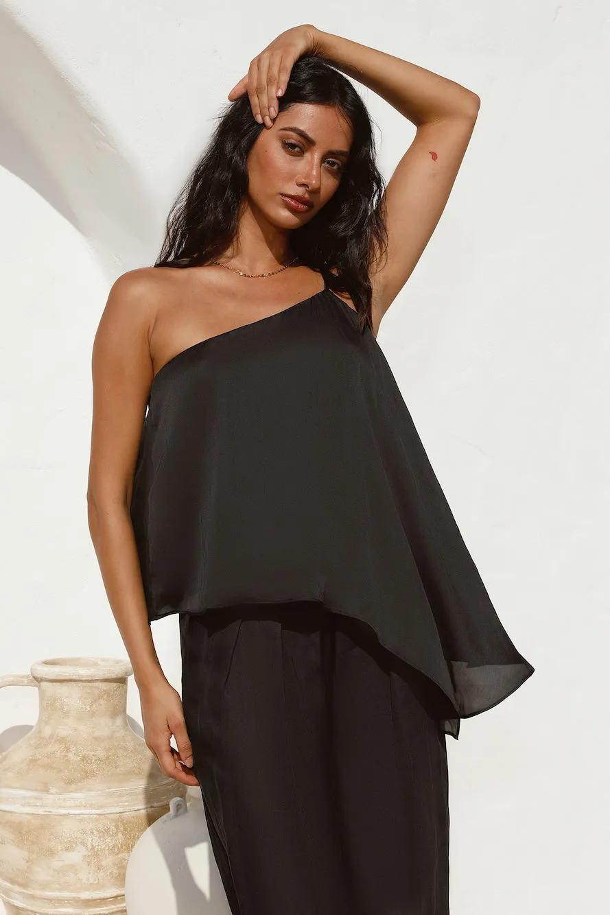 Moving In Crop Top Black