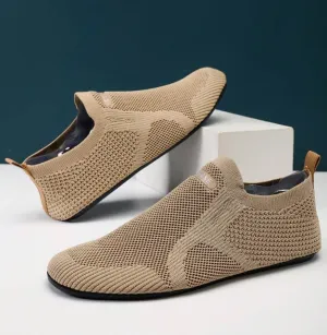 NEW Breathable Men Loafers Slip-On Lightweight Male Walking Shoes Anti-Slip Flexible Couple Casual Sneakers Summer Soft Footwear, Brown, Sz 12