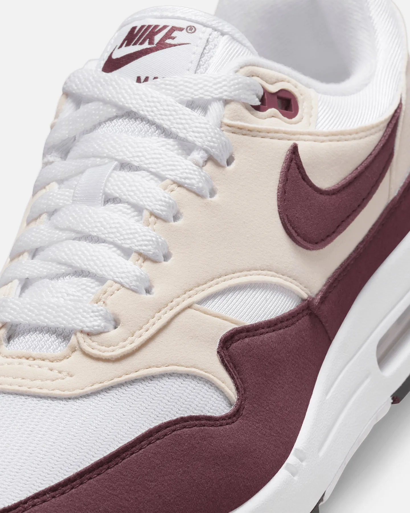 Nike Women's Air Max 1 White/Night Maroon-Phantom Black