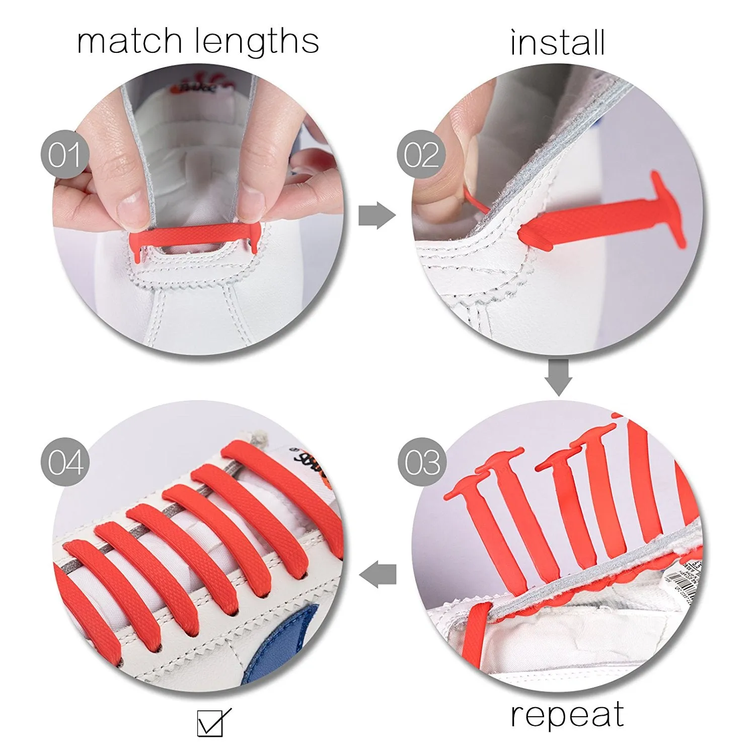 No Tie Shoelaces,Elastic Shoelaces for Sneakers-Classic